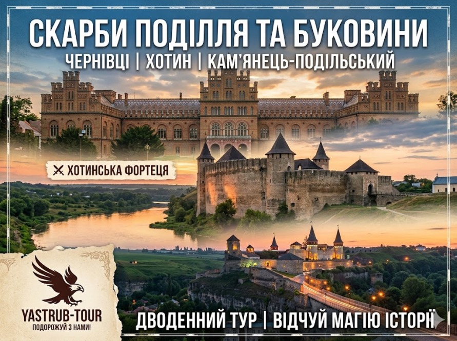 Три легенди України за один вікенд: Чернівці, Хотин та Кам’янець-Подільський. Відчуй магію історії!