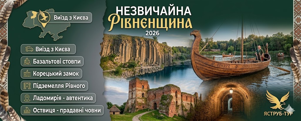 Дводенна подорож Рівненщиною Руїни замків, базальтові дива, серпанок і човни Київської Русі
