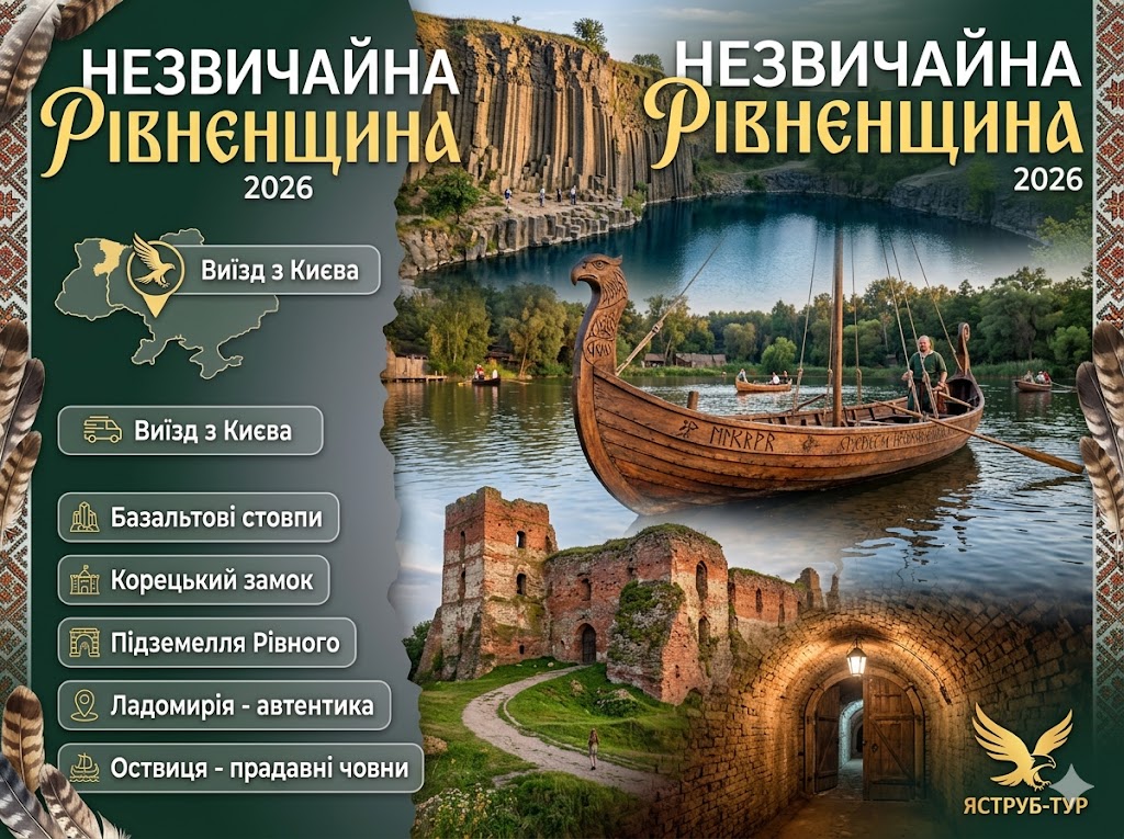 Дводенна подорож Рівненщиною Руїни замків, базальтові дива, серпанок і човни Київської Русі
