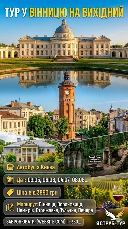 Вихідні у Вінниці з Києва: Тур палацами Поділля | ТО Яструб-тур