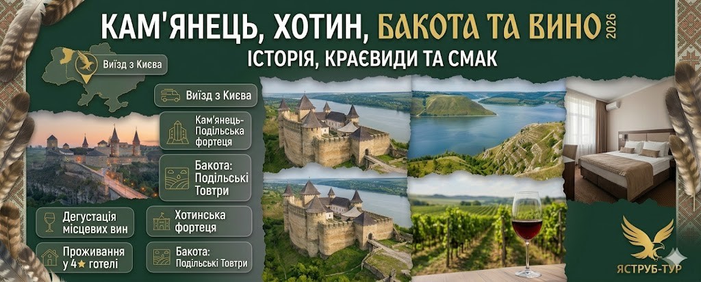 Подорож у серце України: Кам'янець, Хотин, Бакота. Відкрийте для себе історичні перлини України