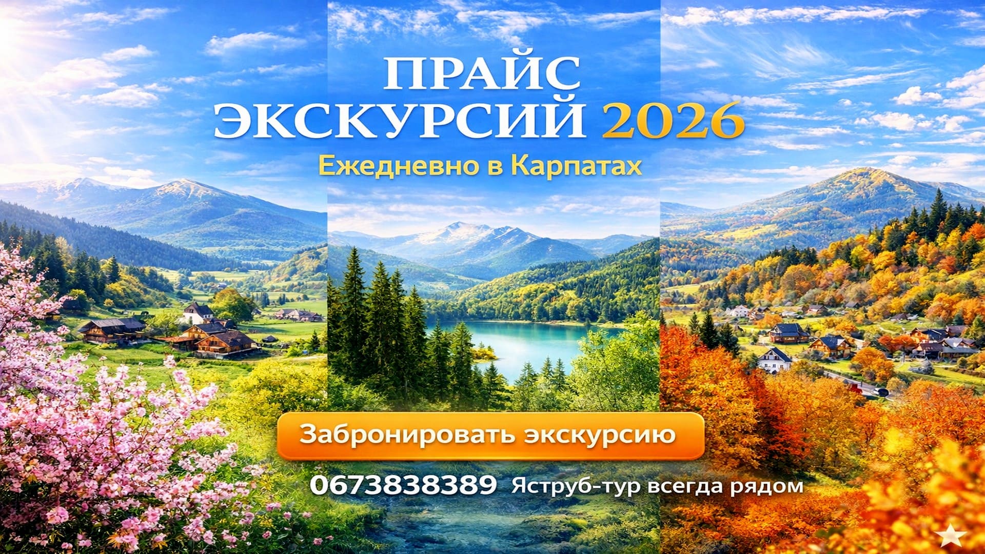 Прайс экскурсий по Карпатам: Однодневные туры 2026