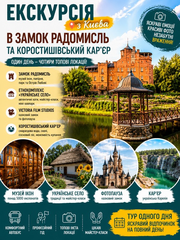 Екскурсія в замок Радомишль, Українське село та Коростишів | ТО Яструб-тур